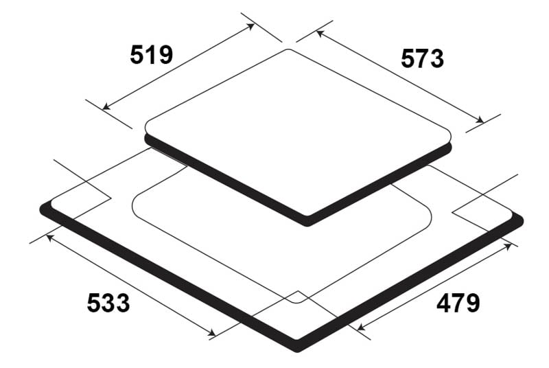 Kích thước bếp từ Kaff KF-HIDE868I
