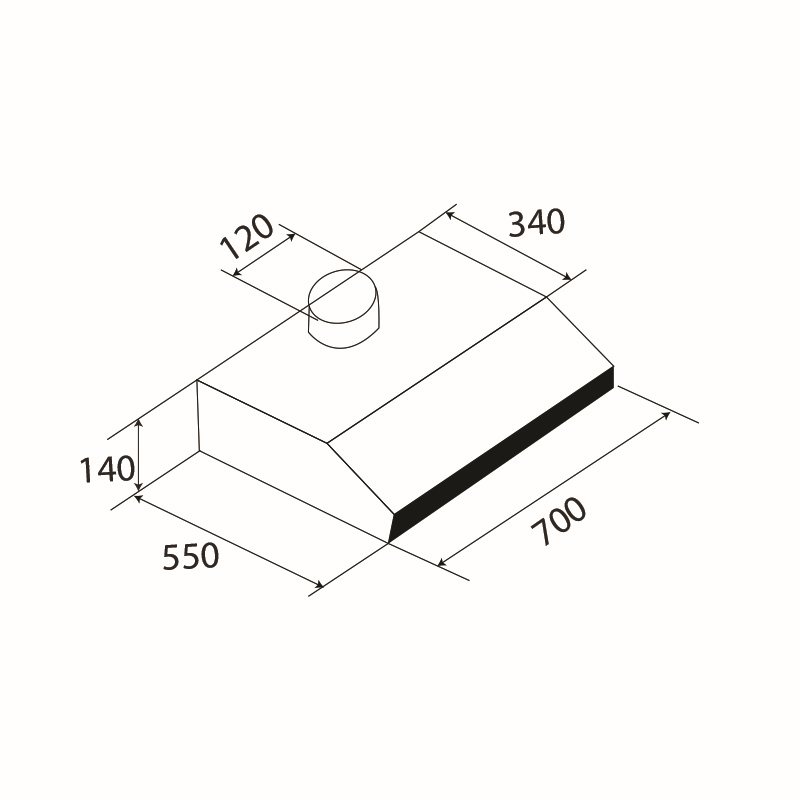 Hình kỹ thuật máy hút khử mùi KF-703B