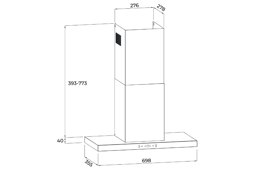 Máy hút mùi áp tường Malloca SLIM MH7035TS